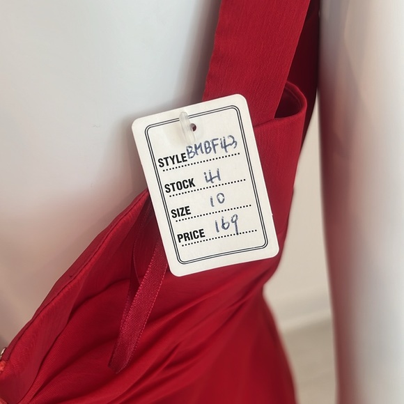 NWT SAMPLE SALE Bella Formals size 10 claret red iridescent chiffon. Pristine - Picture 6 of 7